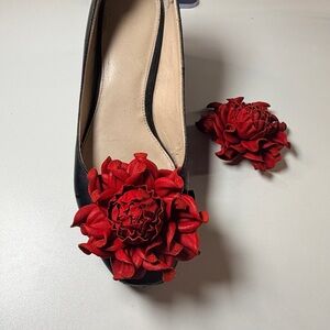 Flower Shoe Clips Leather